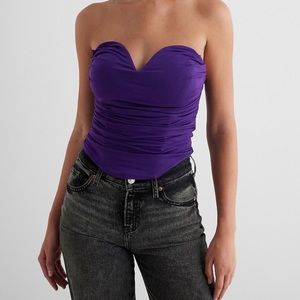 BODY CONTOUR COMPRESSION CORSET CROPPED TUBE TOP WITH BRA CUPS